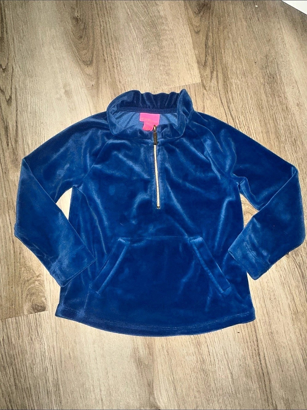 Lilly Pulitzer Girls Little Skipper Velour Pullover